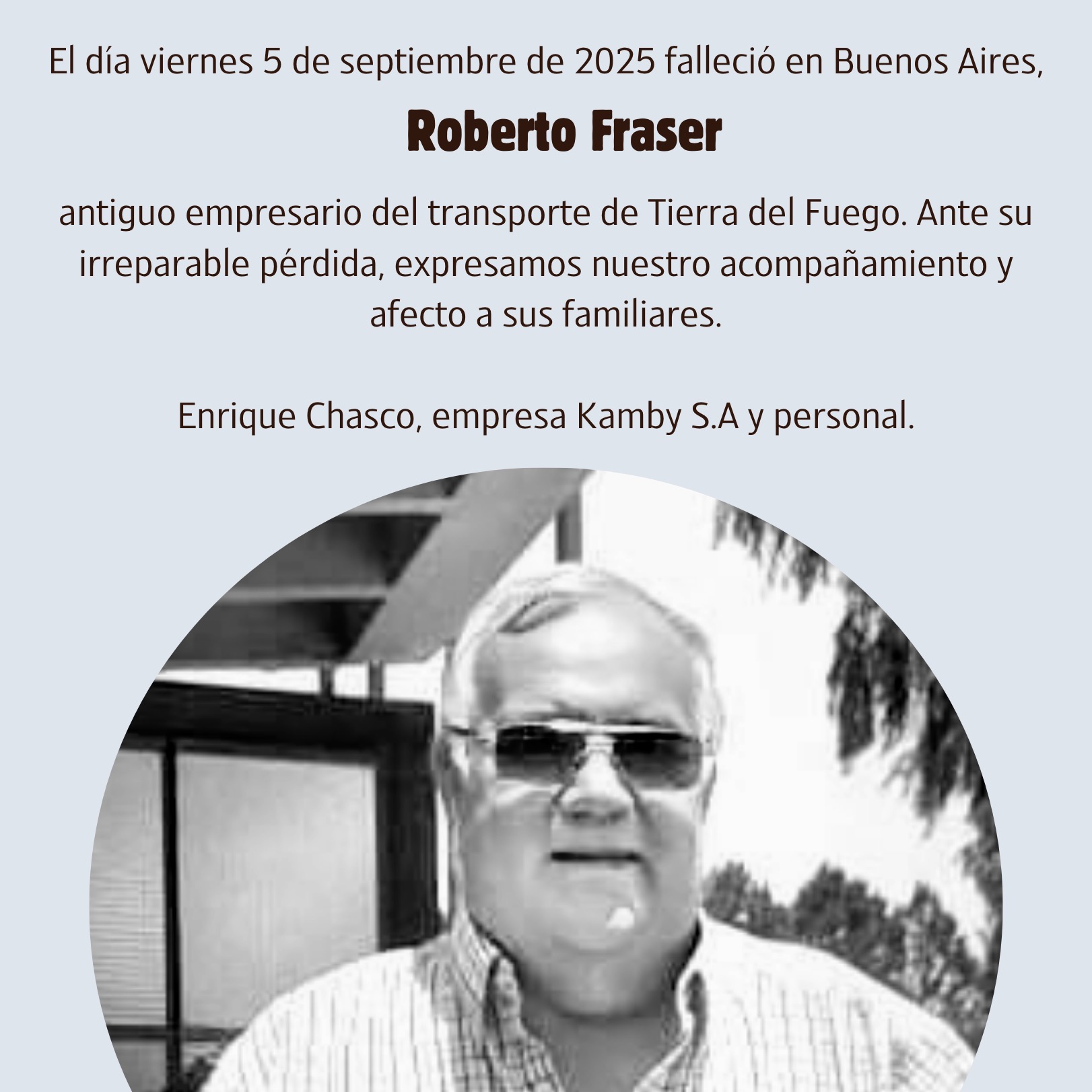 Fallecimiento | Roberto Fraser